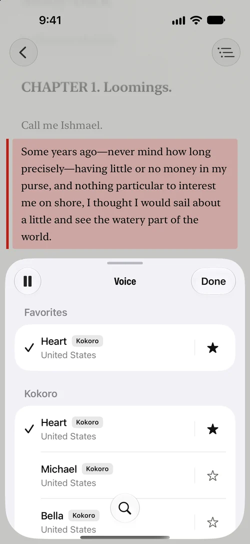Prismark’s voice picker on iPhone.